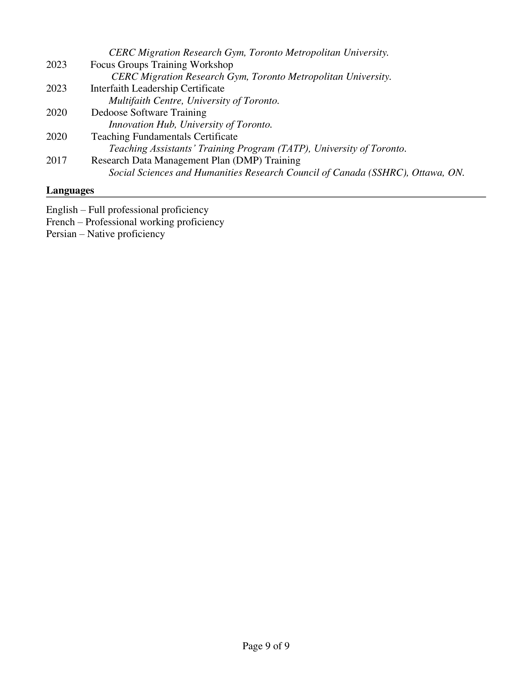 CV page 9